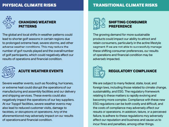 Physical and transitional climate risks